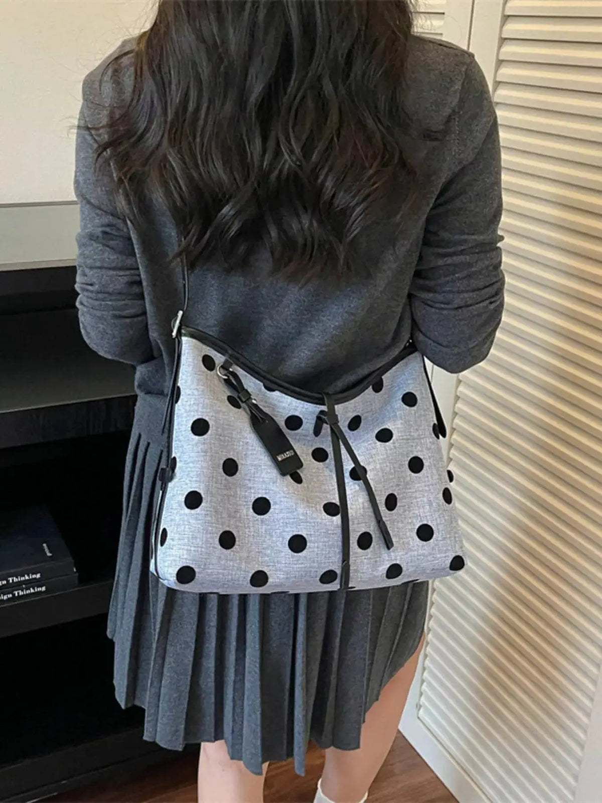 Polka Dot Shoulder Bag by Trendsi