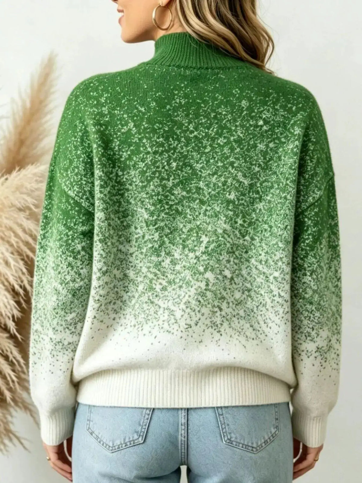 Gradient Turtleneck Long Sleeve Sweater by Trendsi