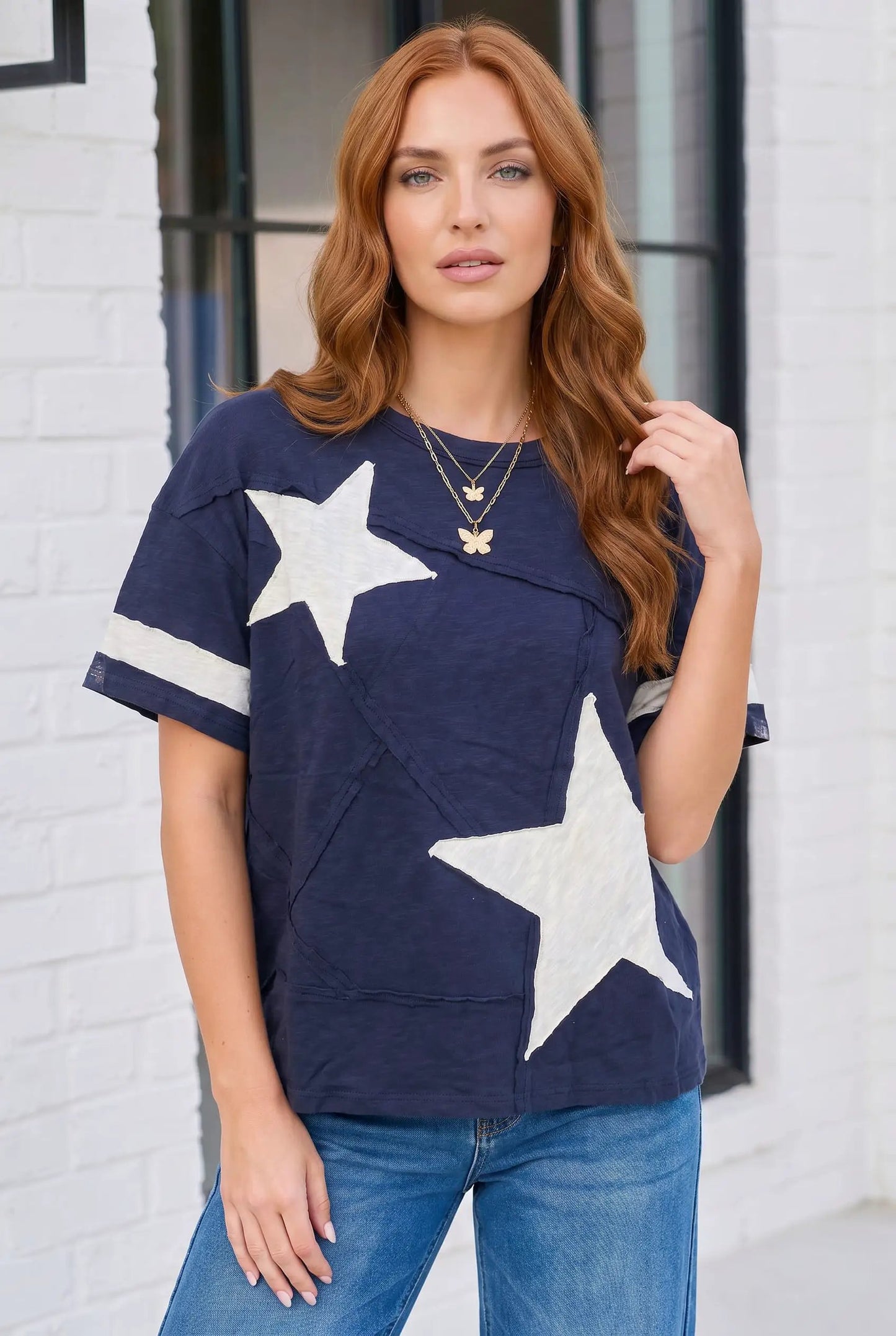 Star Power Navy Varsity Tee by Haptics