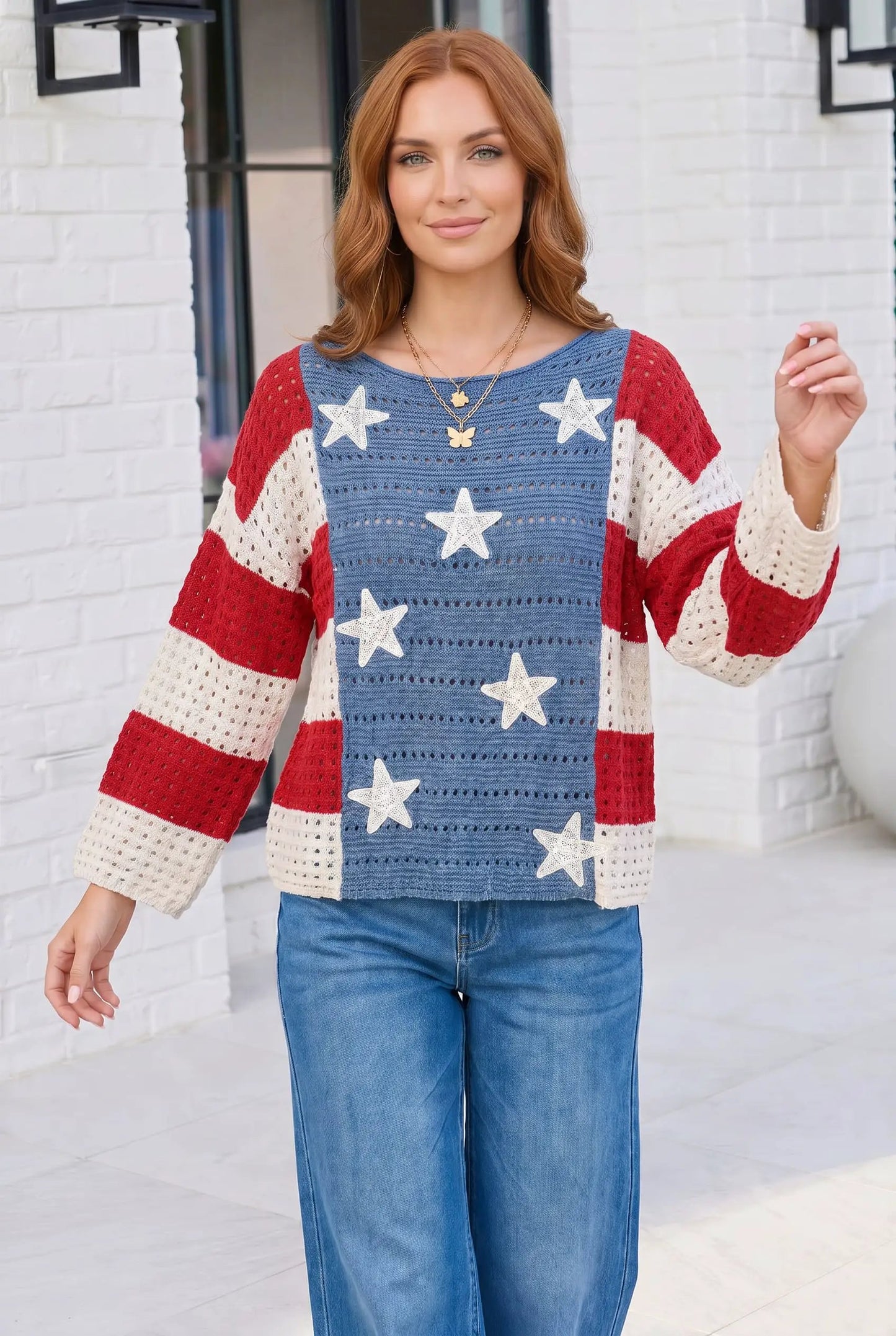 Stars and Stripes Crochet Sweater by Haptics