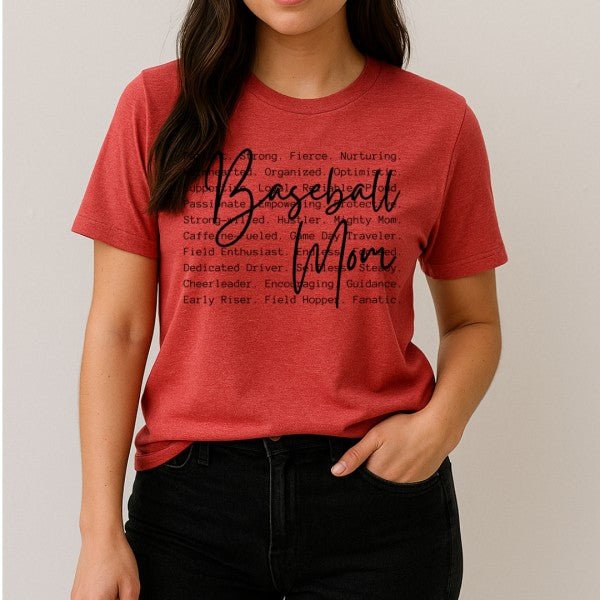 Baseball Mom Words Graphic Tee - Bitsy Gypsy Boutique