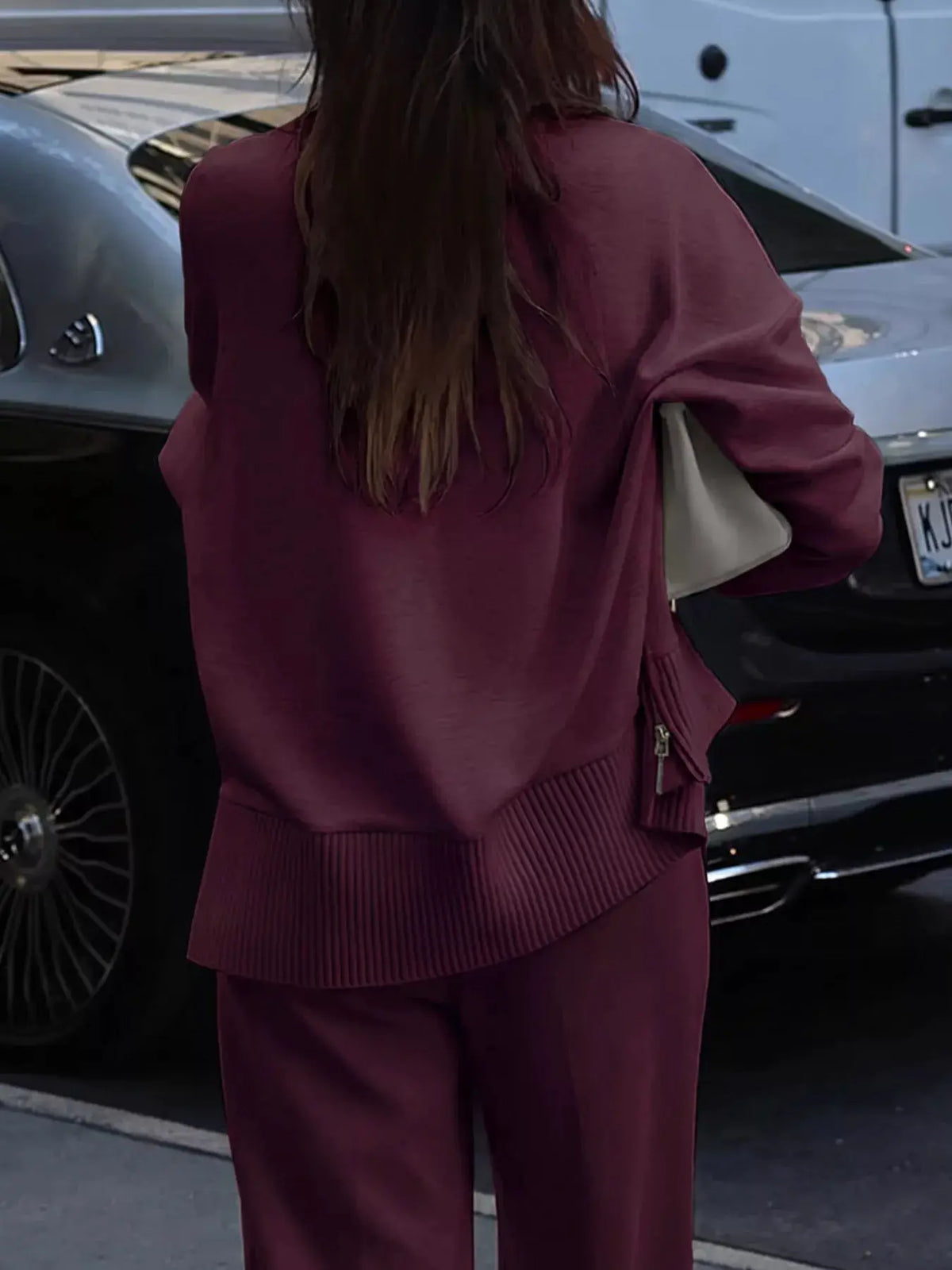 Dropped Shoulder Sweatshirt and Wide-Leg Pants Set by Trendsi