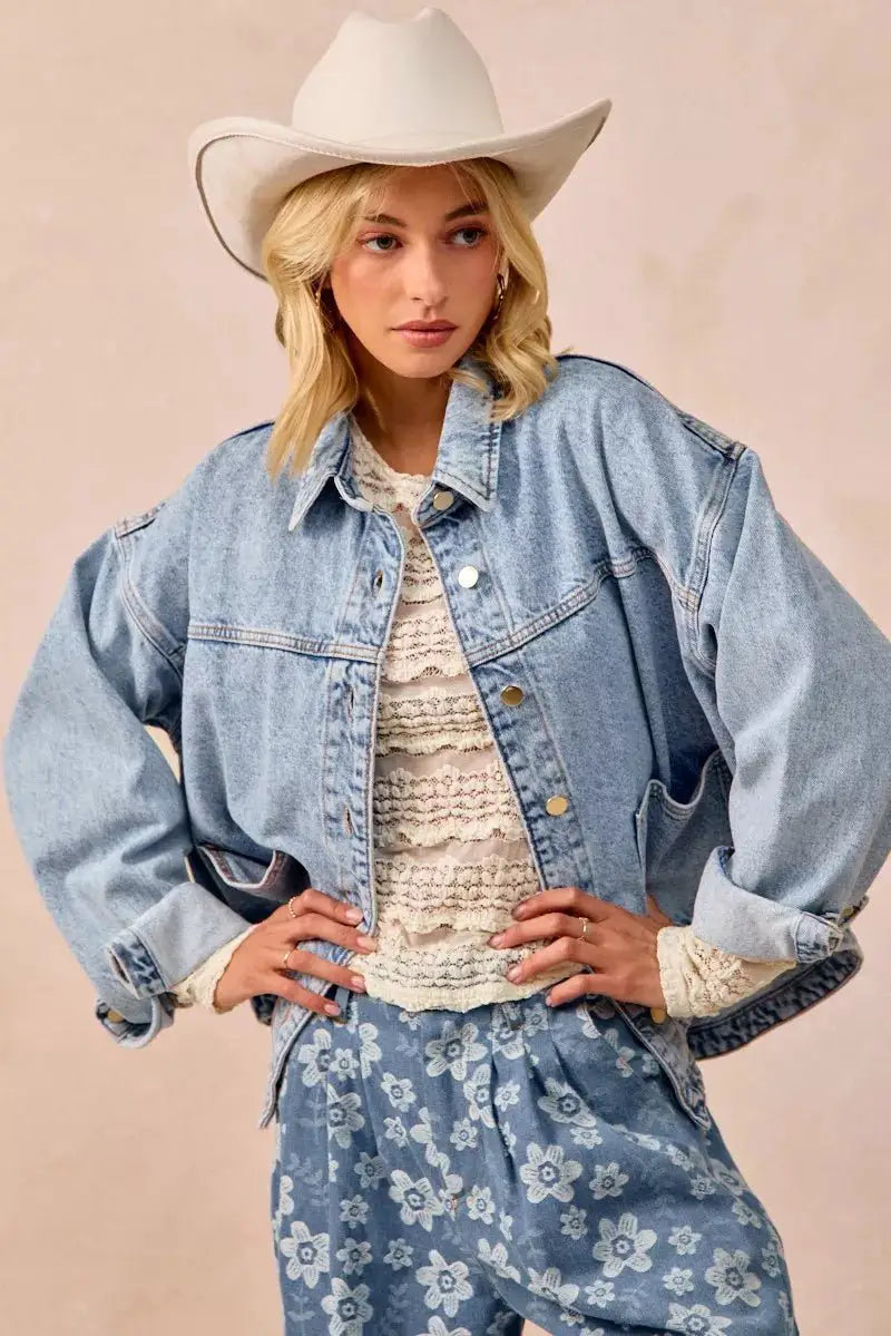 BiBi Ruffles Detail Flower Lace Top by Trendsi