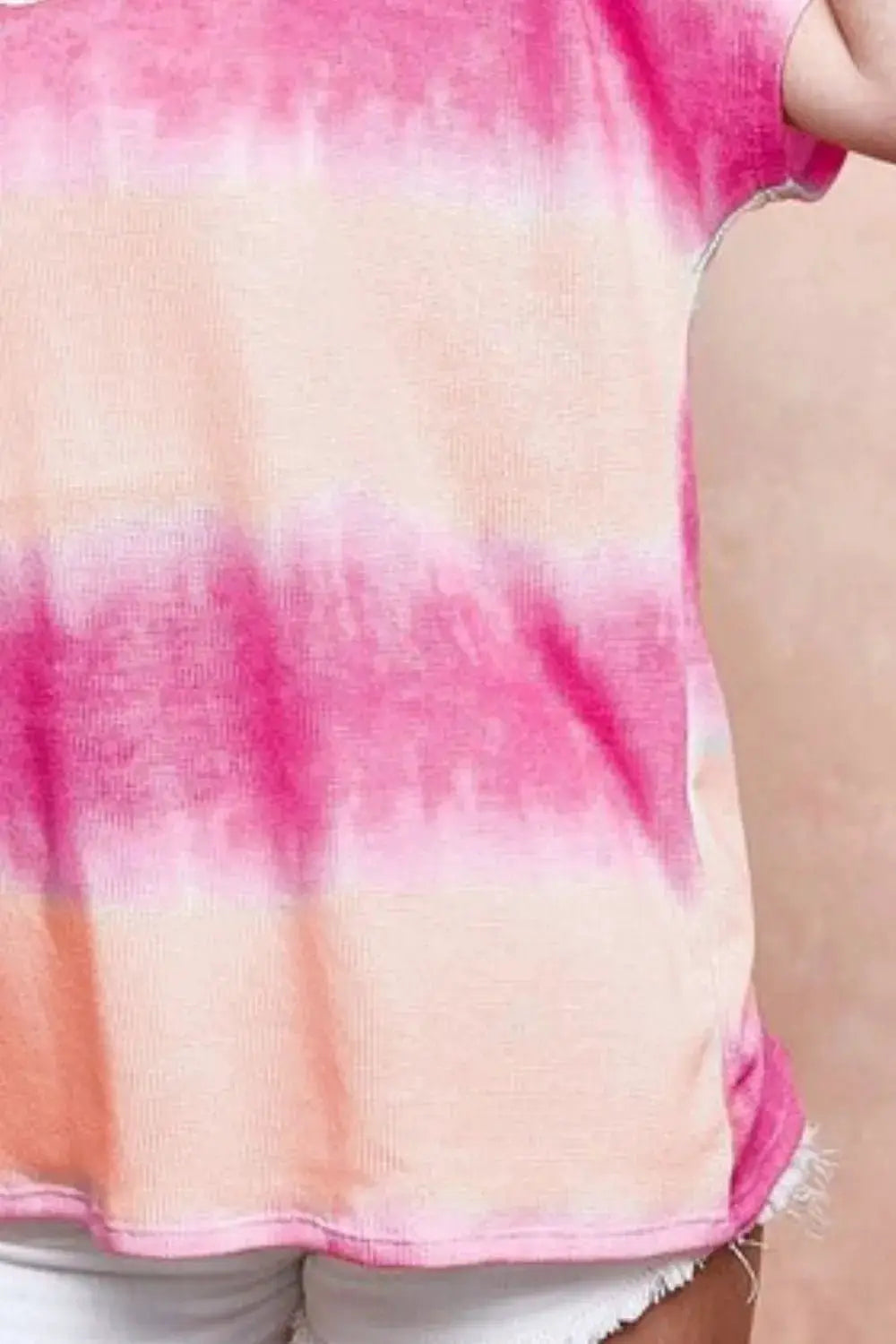 BiBi Tiedye Printed Hacci Knit Top by Trendsi