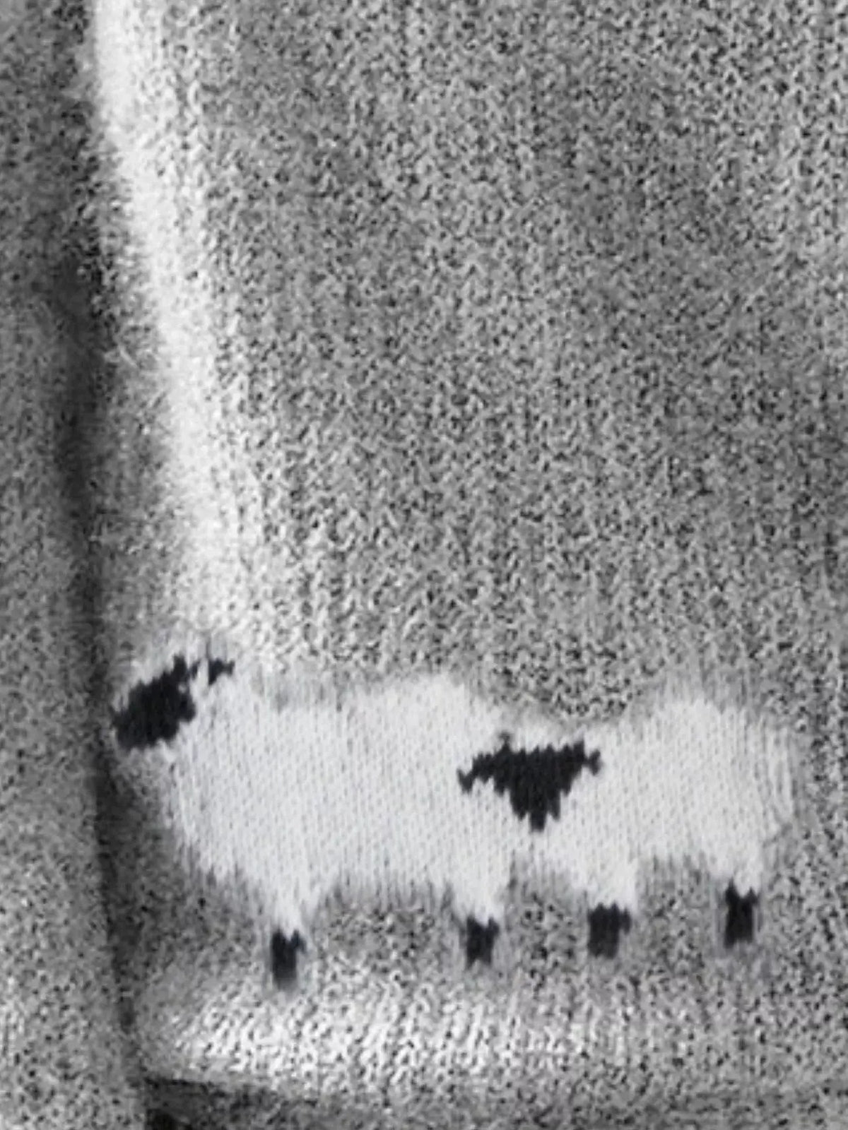 Full Size Sheep Pattern Round Neck Sweater Plus Size by Trendsi