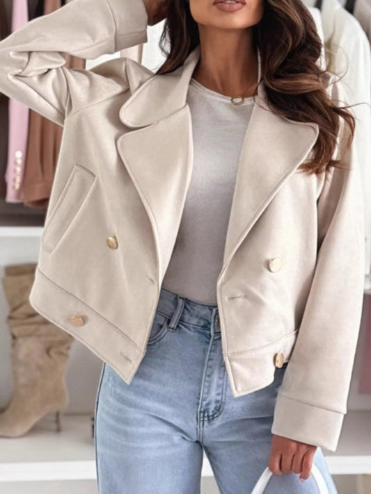 Chic Double-Breasted Cropped Jacket - Bitsy Gypsy Boutique