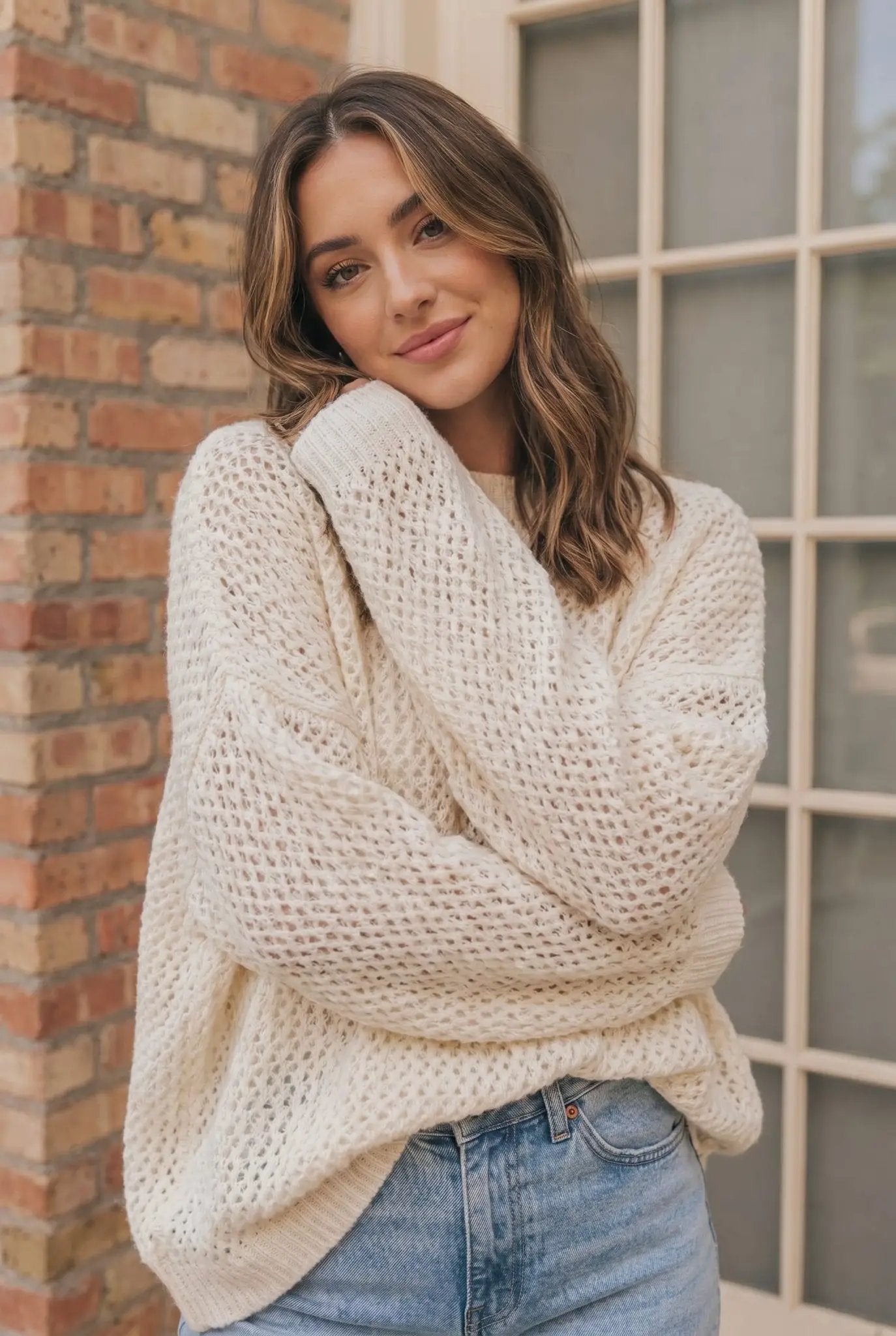 Coastal Breeze Open Knit Sweater by Kye Mi