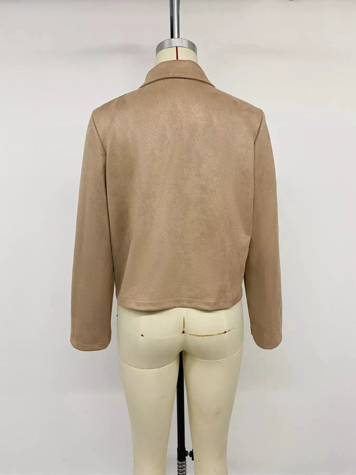 Collared Neck Button Up Jacket by Trendsi