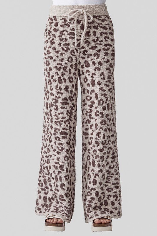 Cozy Warm Soft Leopard Fuzzy Lounge Pants - Bitsy Gypsy Boutique