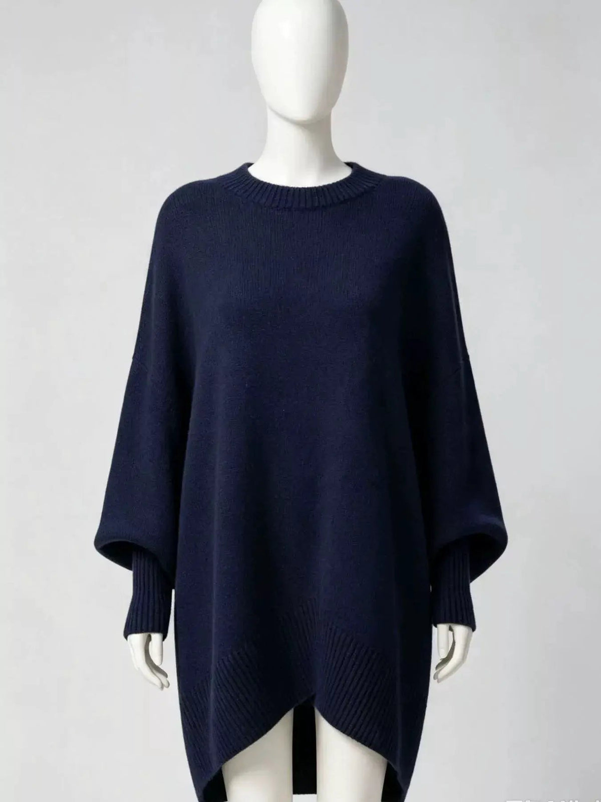 Cream Ribbed Crew Neck Batwing Sweater - Bitsy Gypsy Boutique