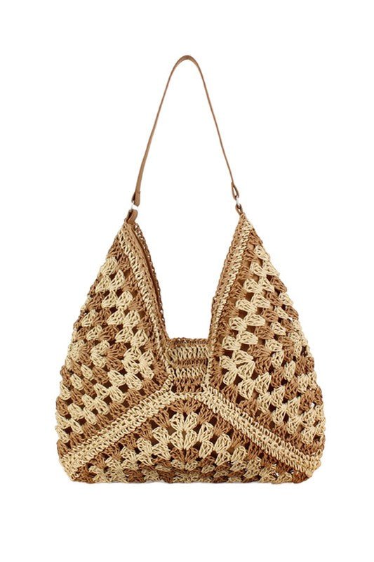 Dahlia Woven Straw Shoulder Bag - Bitsy Gypsy Boutique