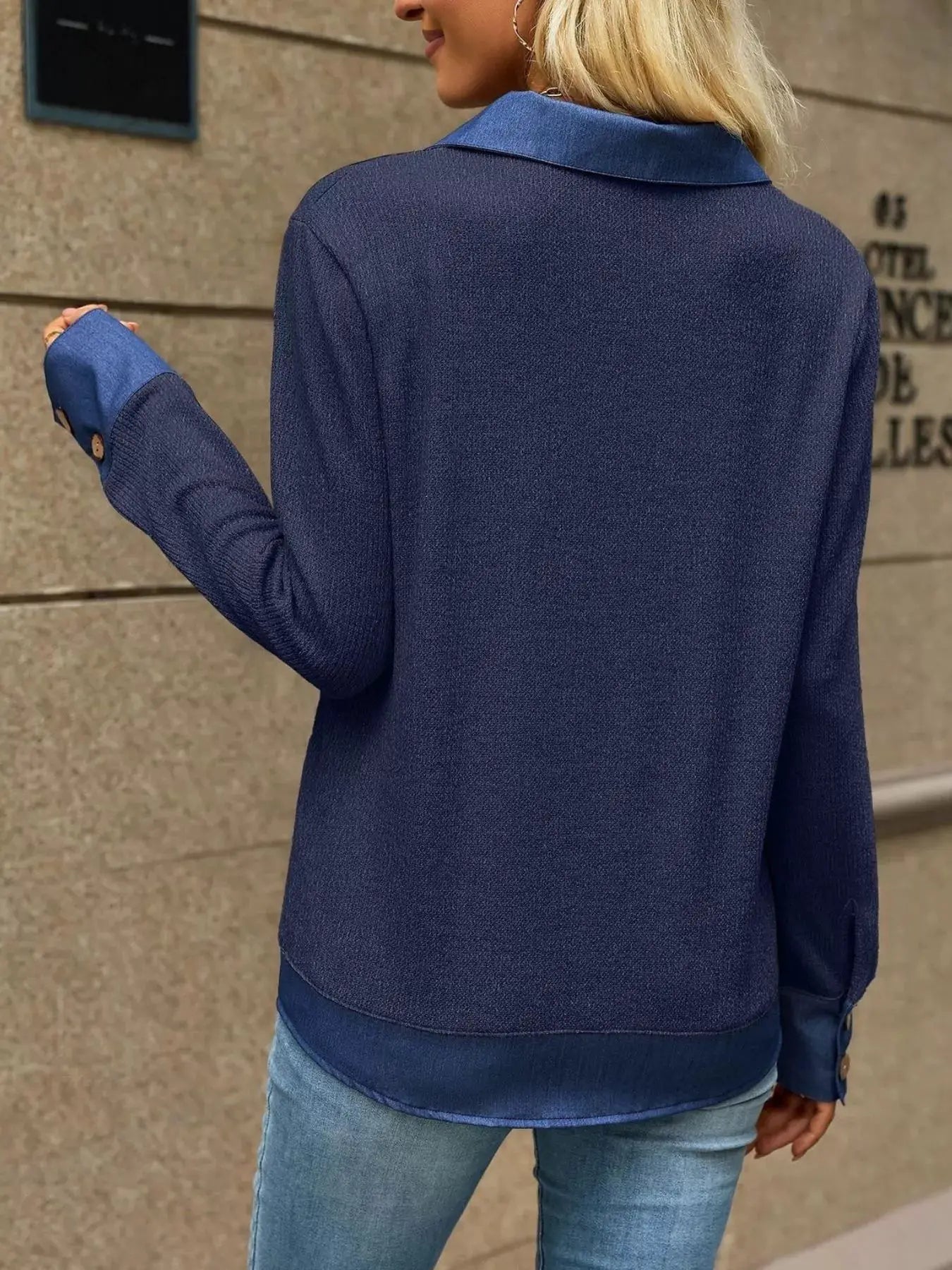 Decor Button Long Sleeve Sweatshirt by Trendsi