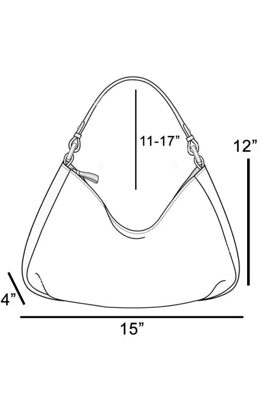 Fame Larger Leather Crescent Shoulder Bag - Bitsy Gypsy Boutique