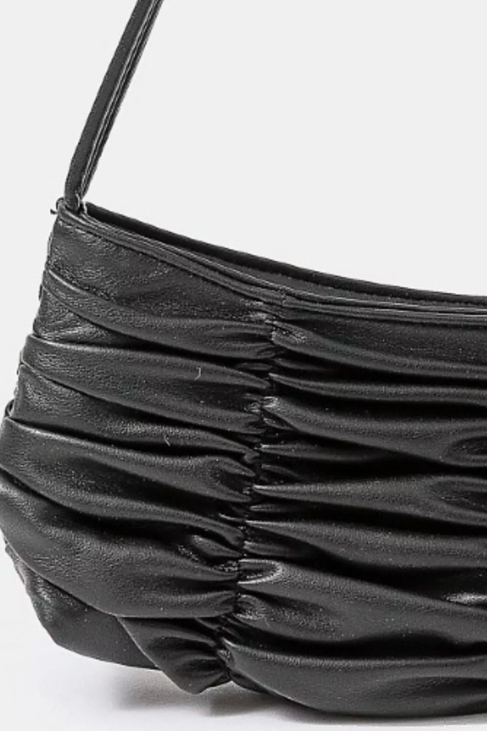 Fame Segmented Pleated Faux Leather Hand Bag - Bitsy Gypsy Boutique