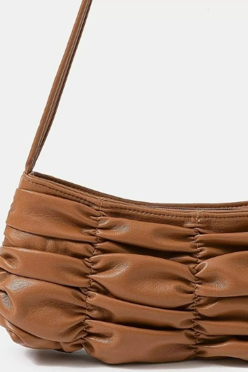 Fame Segmented Pleated Faux Leather Hand Bag - Bitsy Gypsy Boutique