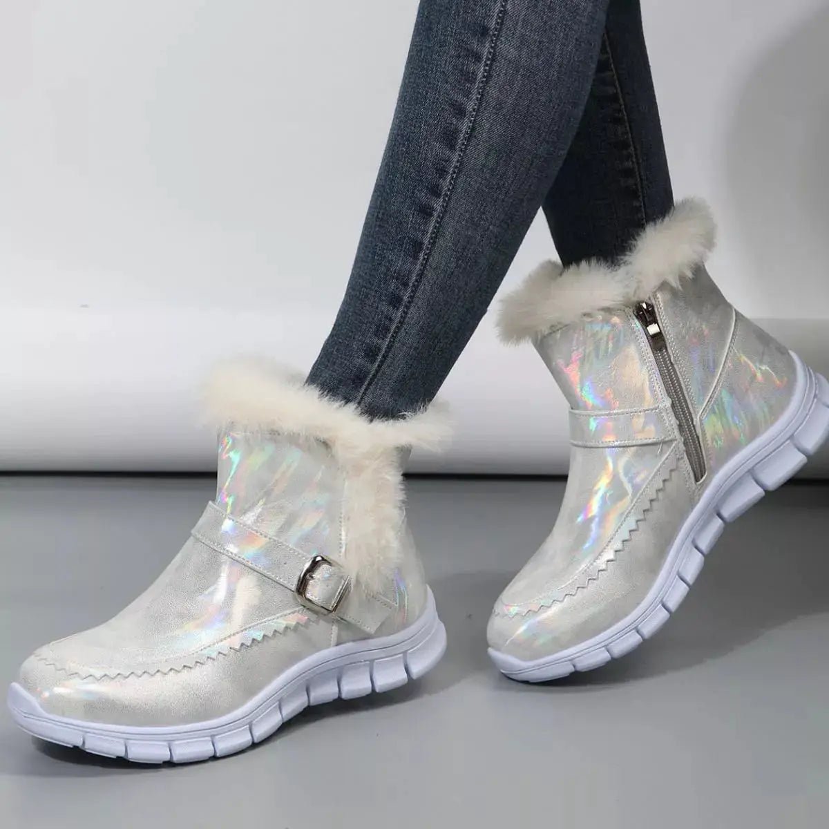 Faux Fur Lined Winter Ankle Boots - Bitsy Gypsy Boutique