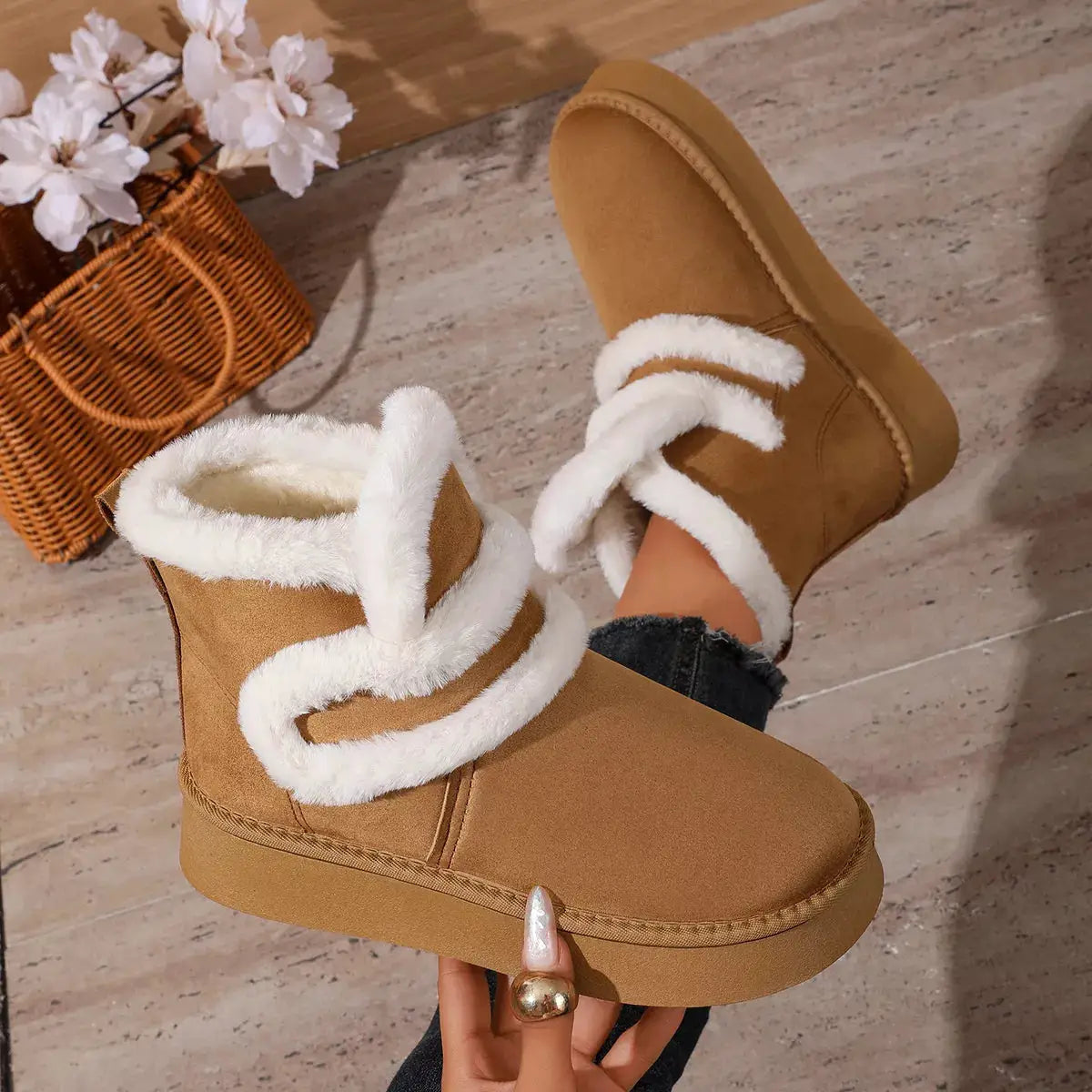 Round Toe Platform Boots by Trendsi
