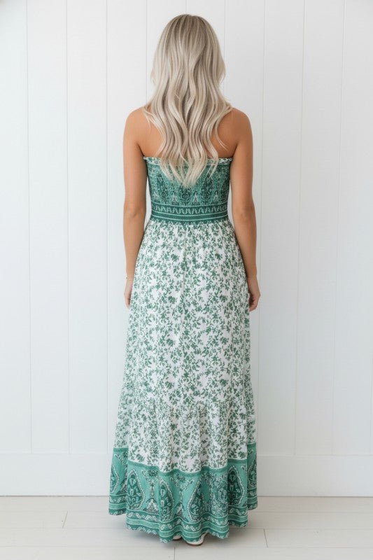 Floral Boho Shirred Cami Maxi Dress - Bitsy Gypsy Boutique