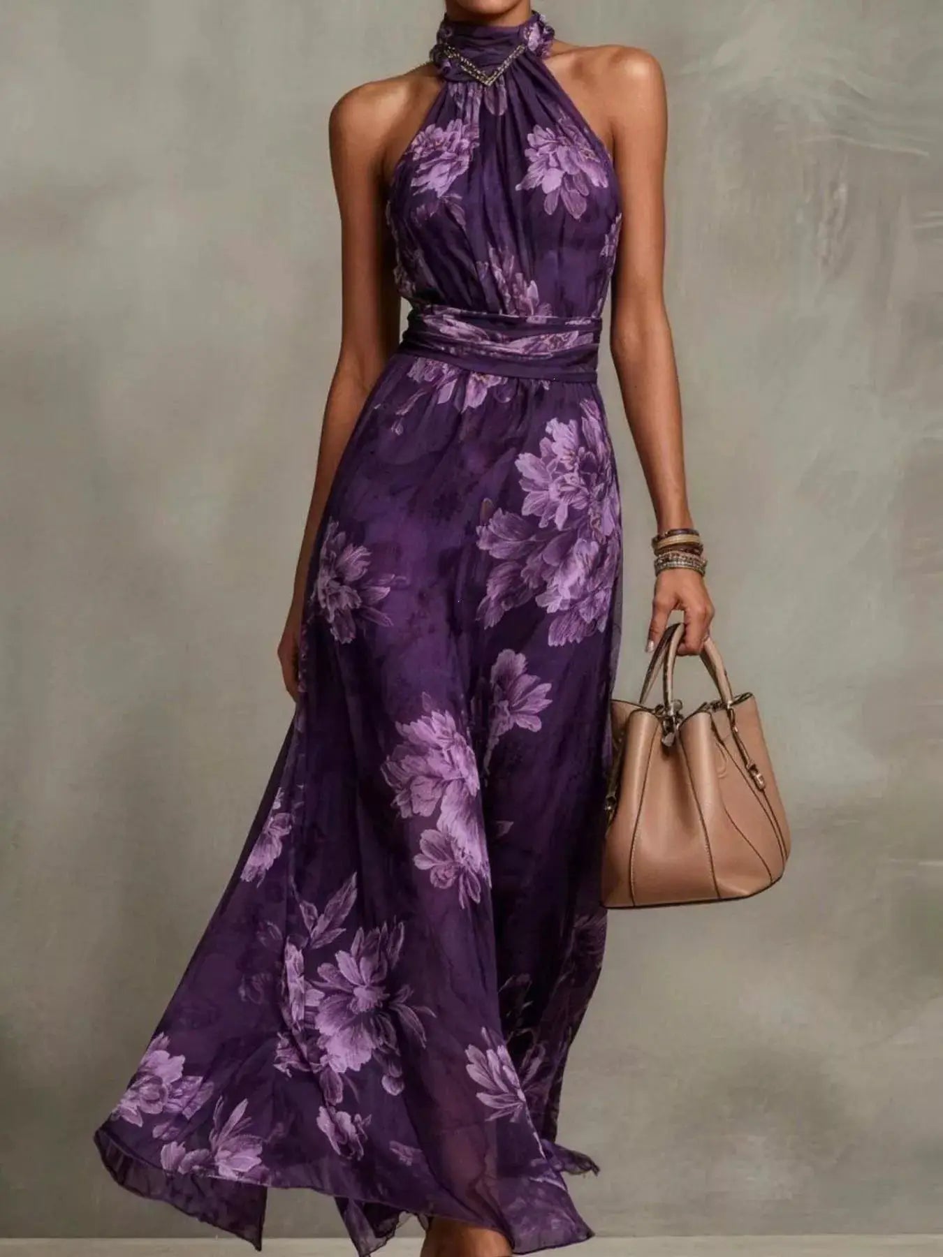 Floral Print Sleeveless Maxi Dress by Trendsi