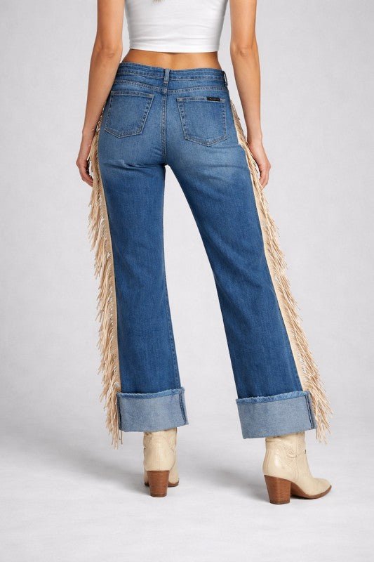 Gary Low Rise Fringe Jean - Bitsy Gypsy Boutique