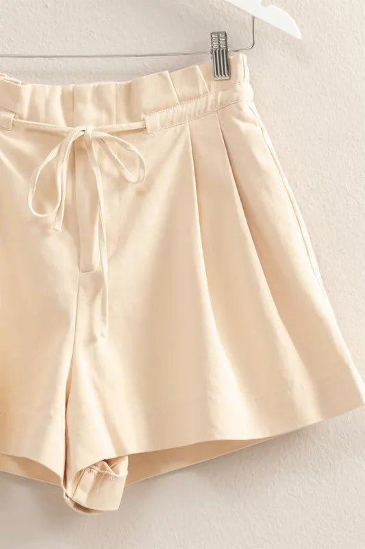 HYFVE High - Waisted Washed Twill Paperbag Shorts - Bitsy Gypsy Boutique