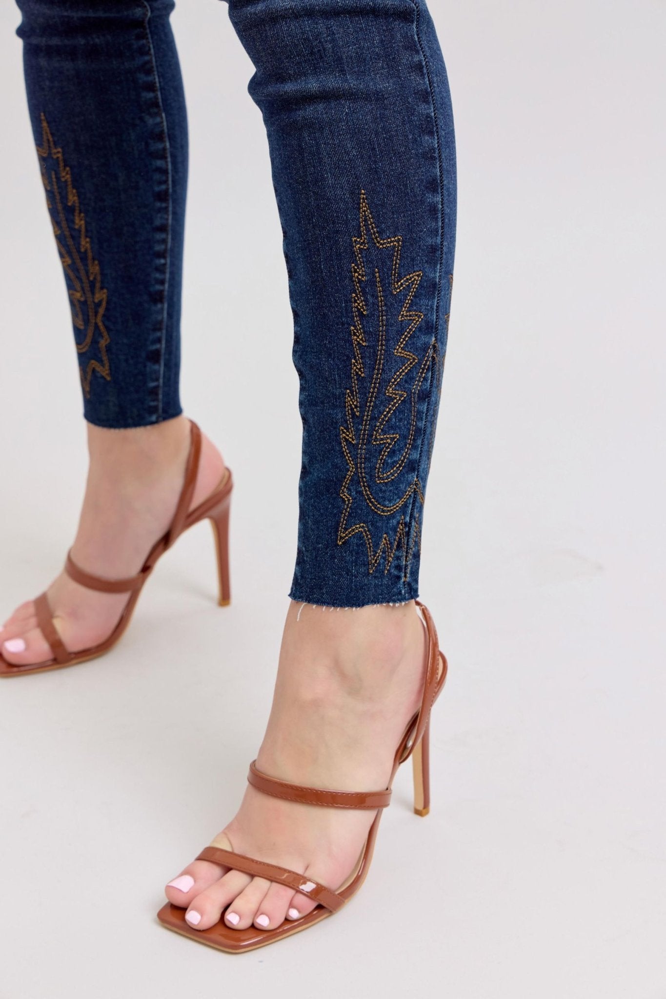 Judy Blue Full Size Embroidered High Rise Skinny Jeans Plus Size - Bitsy Gypsy Boutique