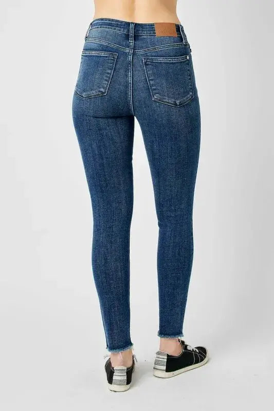 Judy Blue Full Size High Waist Distressed Skinny Jeans by Trendsi
