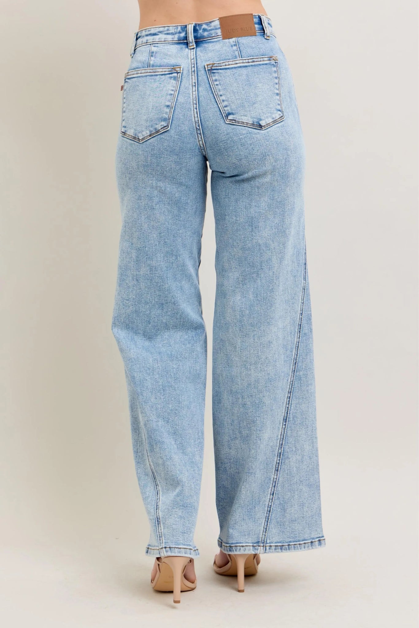 Judy Blue Full Size High Waist Wide Leg Jeans with Skewed Inseam - Bitsy Gypsy Boutique