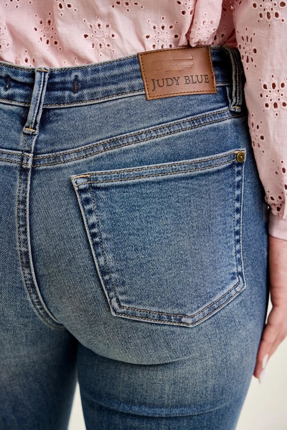 Judy Blue Mid Rise Flare Jeans with Front Flap Pockets - Bitsy Gypsy Boutique