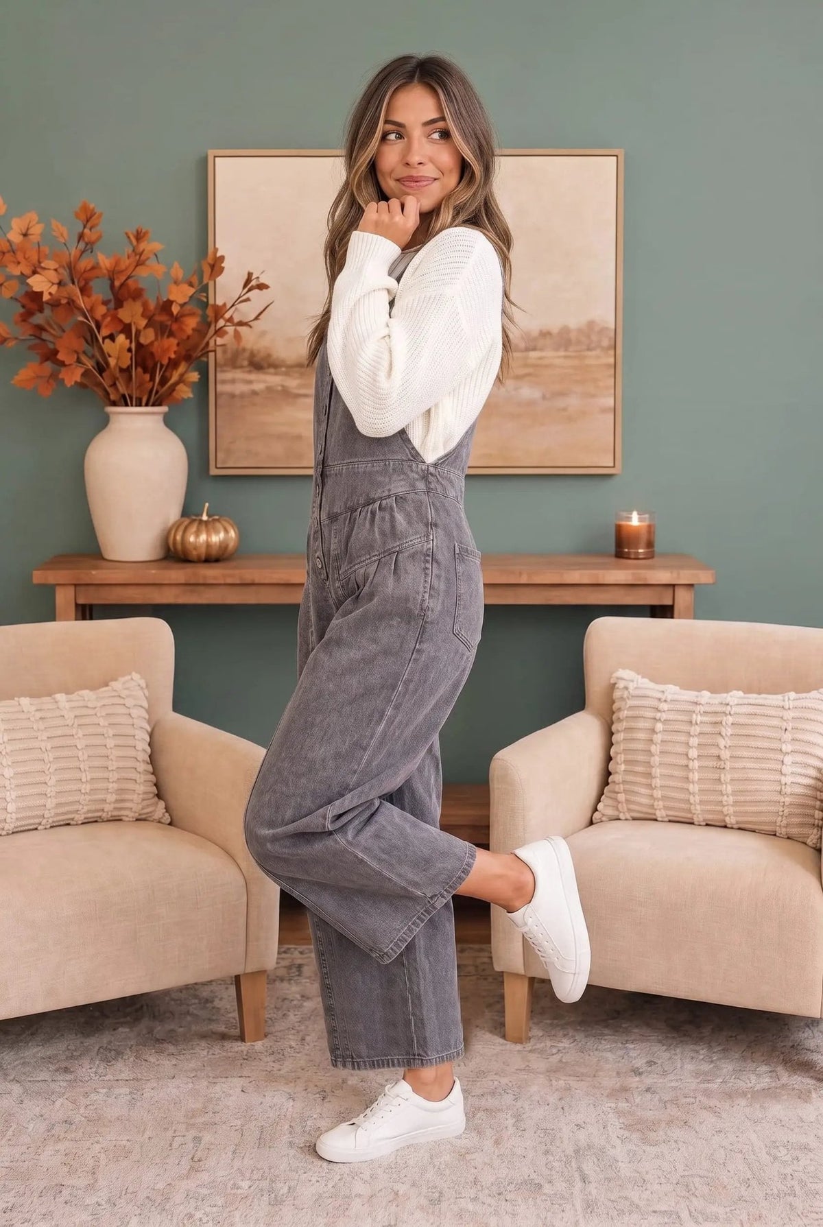 Just Darling Wide Leg Denim Overall - Bitsy Gypsy Boutique