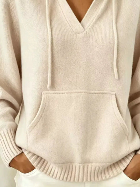Kangaroo Pocket Hooded Sweater by Trendsi