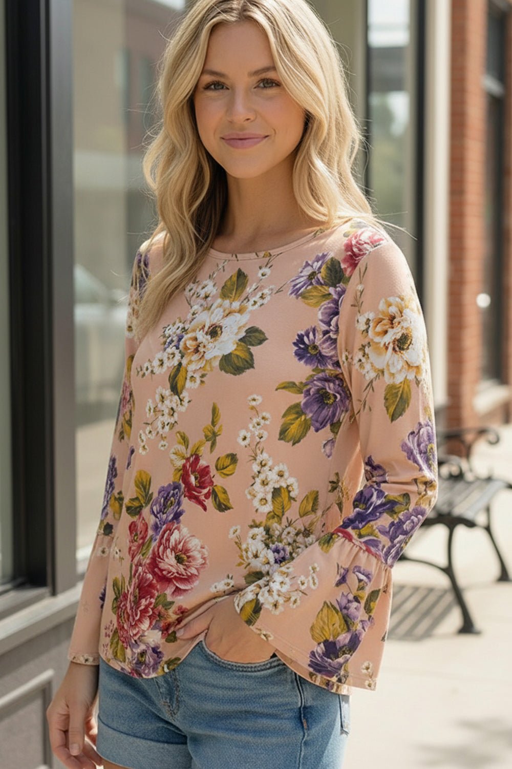 Love Grows Here Bell Sleeve Top - Bitsy Gypsy Boutique