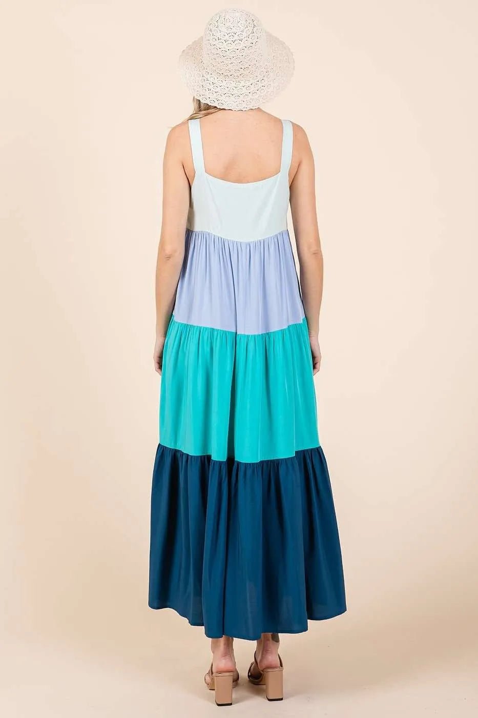 Mittoshop Color Block Tiered Pull - On Maxi Dress - Bitsy Gypsy Boutique