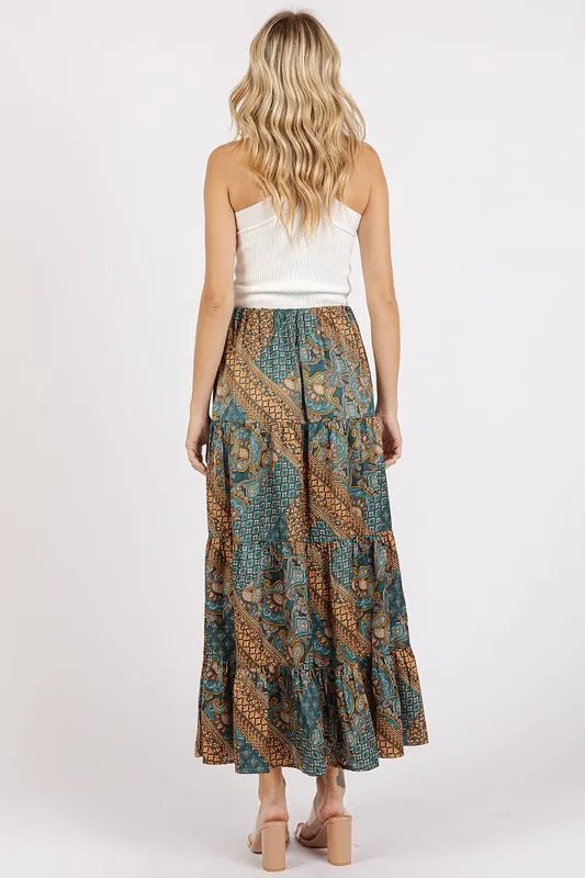 Mittoshop Paisley Patchwork Print Satin Maxi Skirt - Bitsy Gypsy Boutique