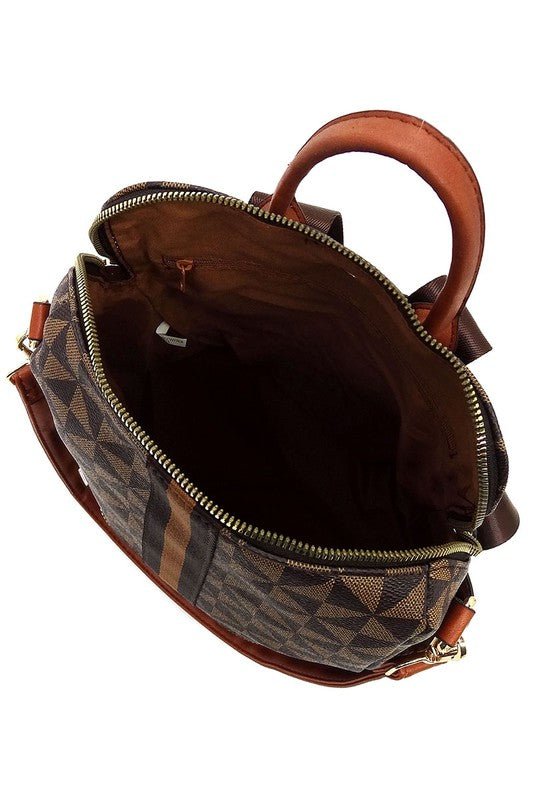 PM Monogram Striped Convertible Backpack - Bitsy Gypsy Boutique