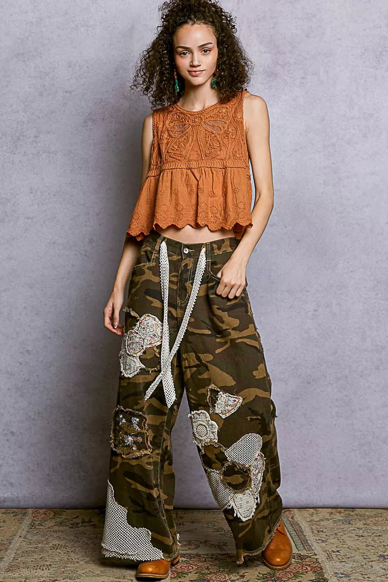 POL Crochet Cropped Tank with Scalloped Hem - Bitsy Gypsy Boutique