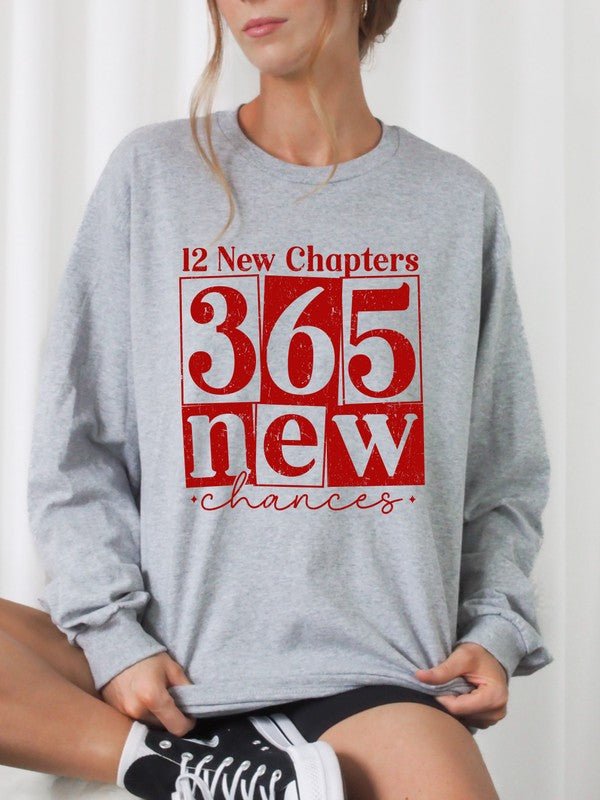 Red 12 New Chapters 365 New Crew Sweatshirt - Bitsy Gypsy Boutique
