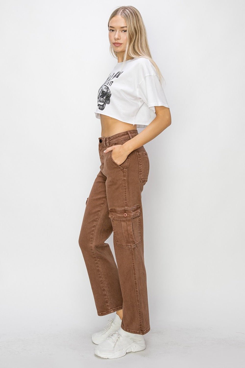 Risen Full Size High Rise Cargo Jeans - Bitsy Gypsy Boutique