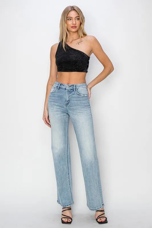 RISEN High Rise Straight Jeans - Bitsy Gypsy Boutique