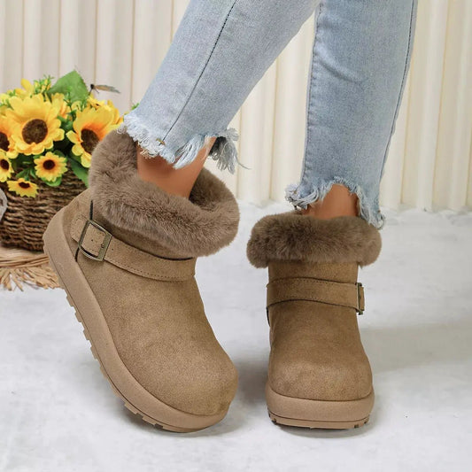 Round Toe Fuzzy Boots - Bitsy Gypsy Boutique