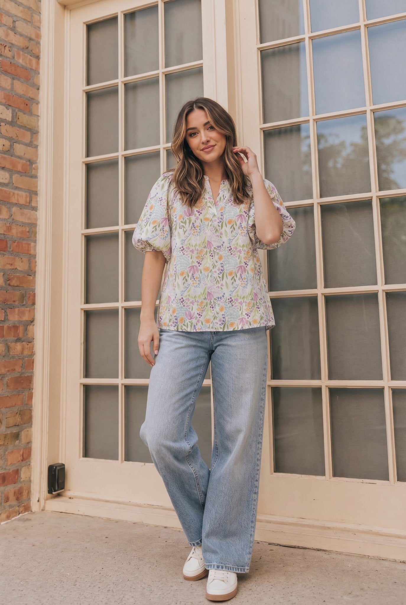 Running Through Wildflowers Flutter Sleeve Blouse - Bitsy Gypsy Boutique