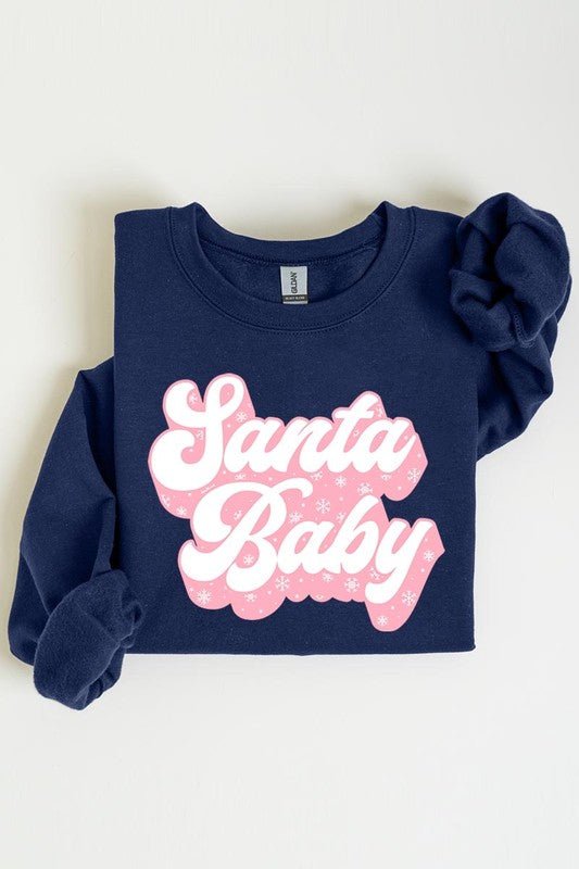 Santa Baby Graphic Fleece Sweatshirts - Bitsy Gypsy Boutique