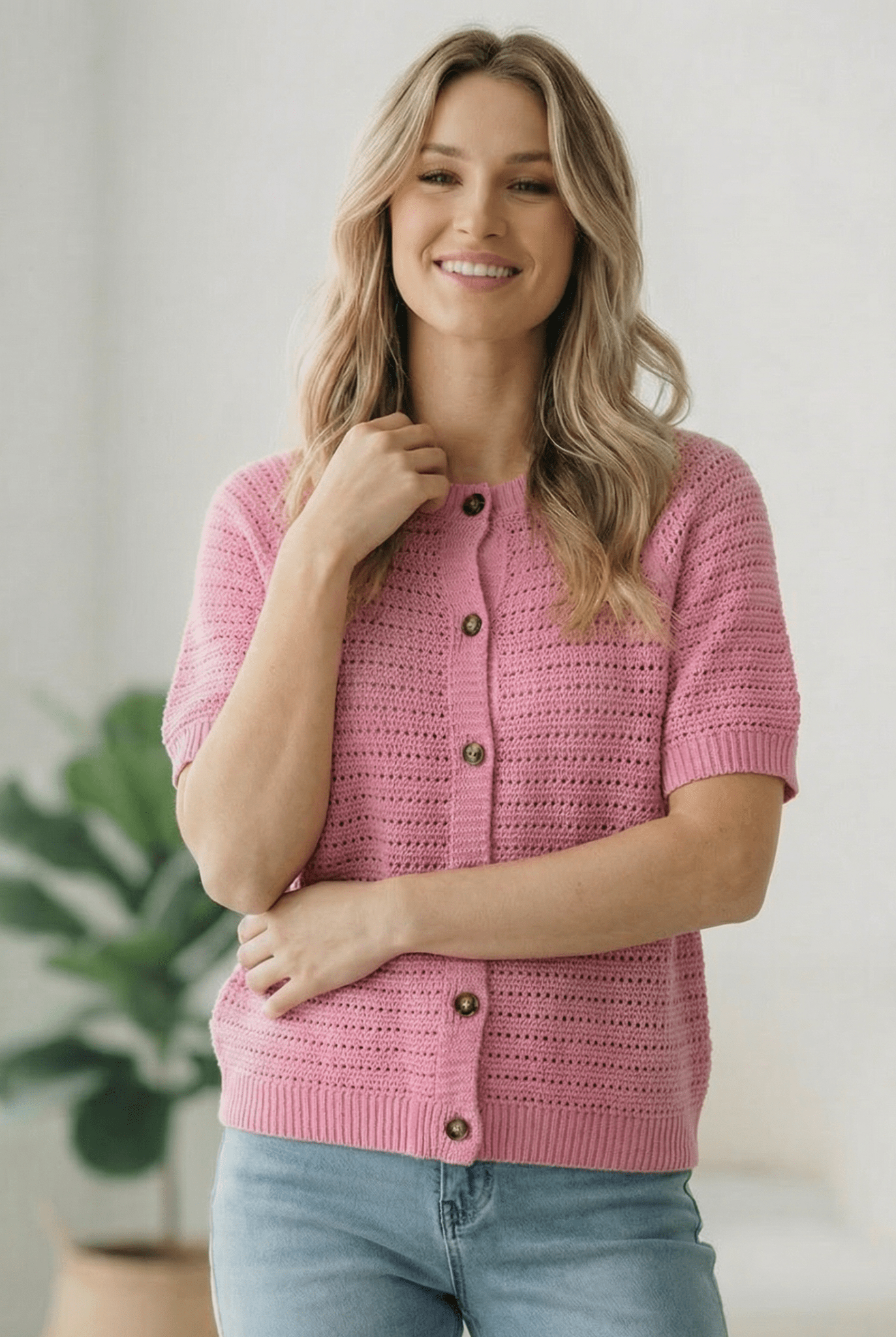Simply Sweet Button Down Pink Sweater - Bitsy Gypsy Boutique