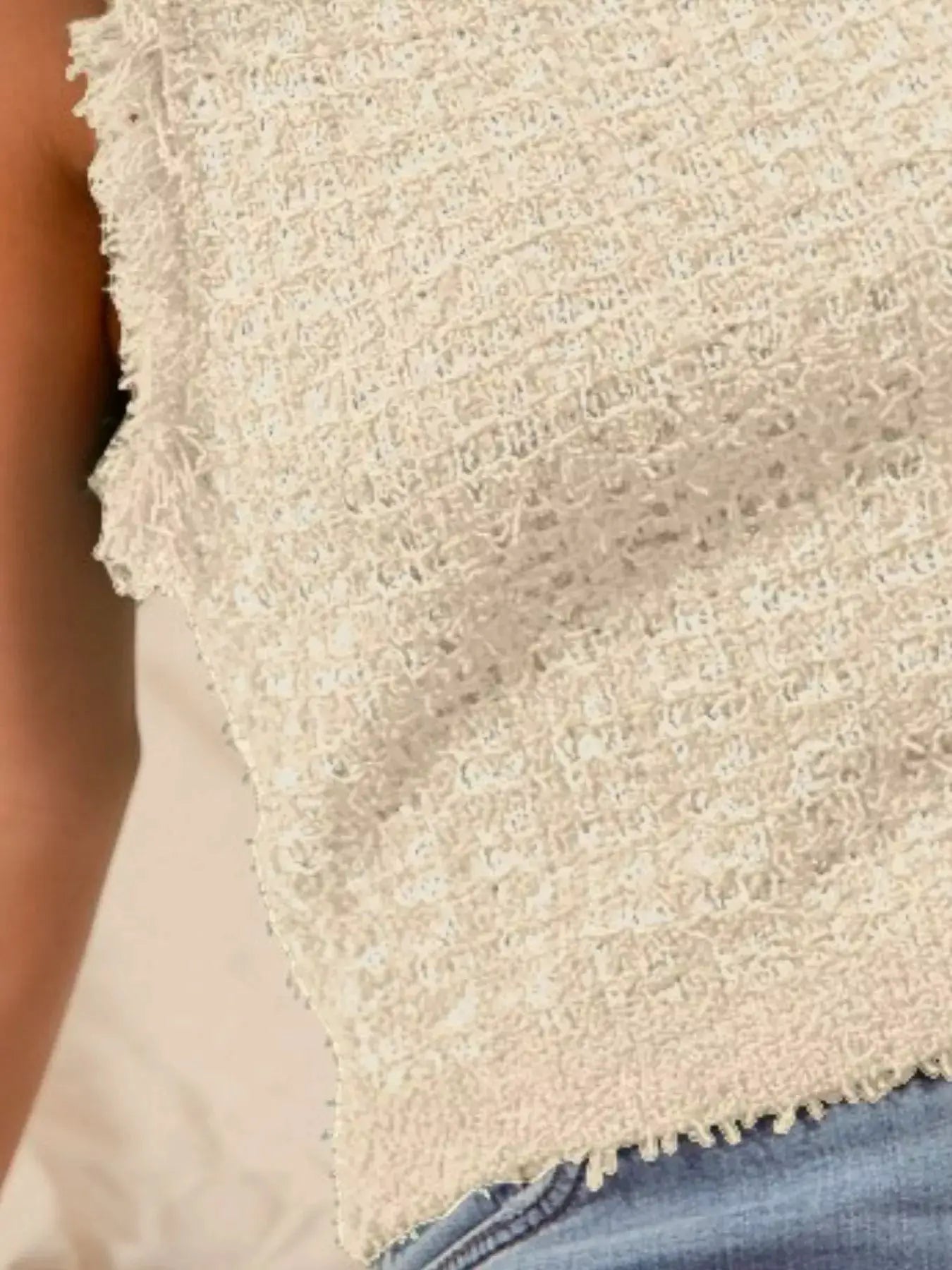 SO ME Tweed Knit Sweater Vest Top by Trendsi