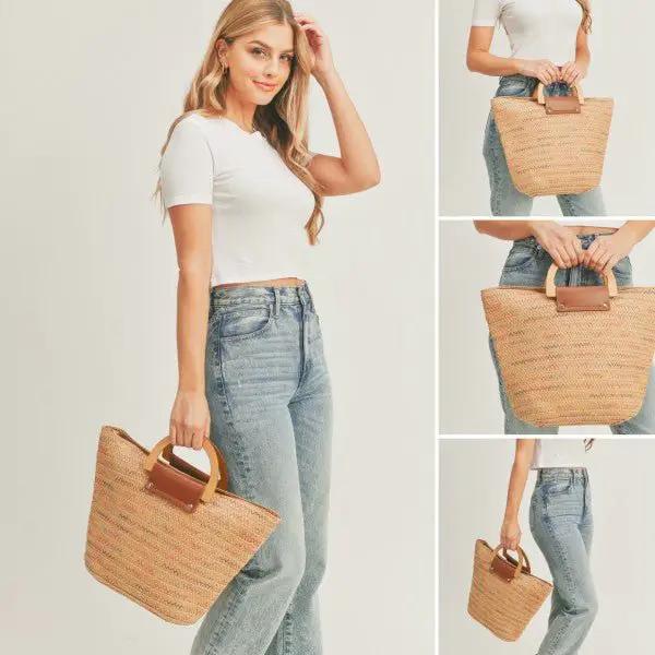 Summer Ready Straw Tote Bag by Iconik Wholesale Gallery