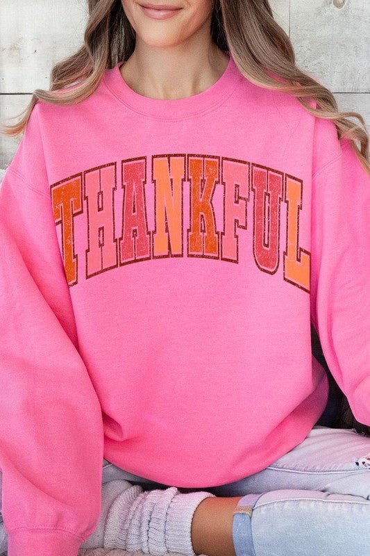 Thankful Graphic Fleece Sweatshirts - Bitsy Gypsy Boutique