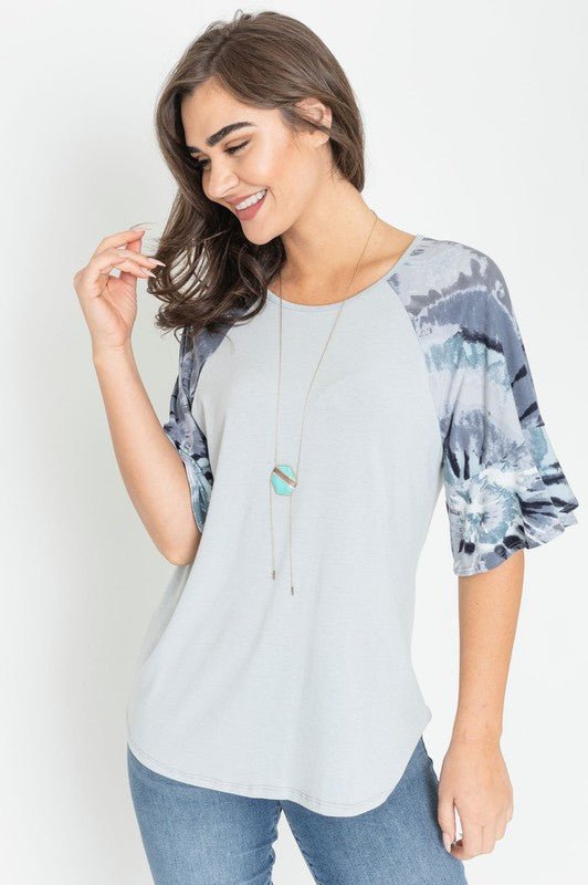 Tie Dye Ruffle Sleeve Tunic - Bitsy Gypsy Boutique
