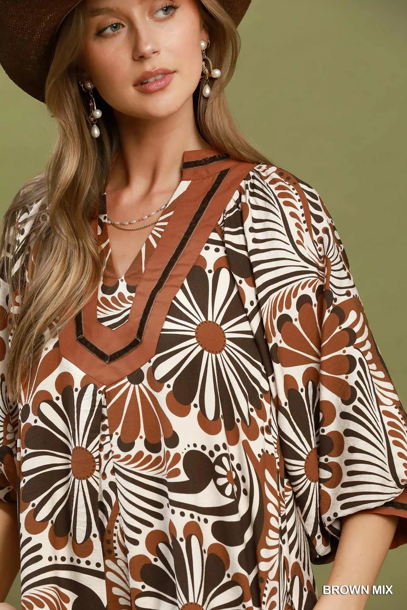 Umgee Abstract Print Midi Dress - Bitsy Gypsy Boutique