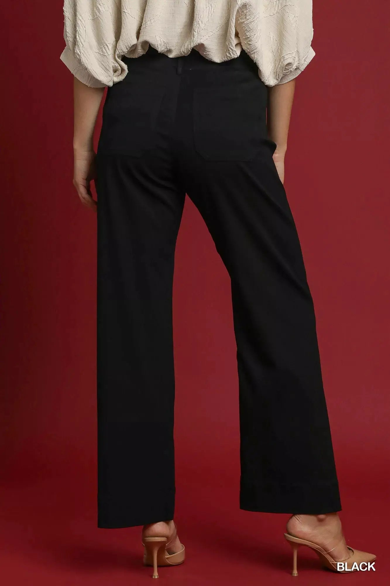 Umgee Button Stretched Pants by Trendsi