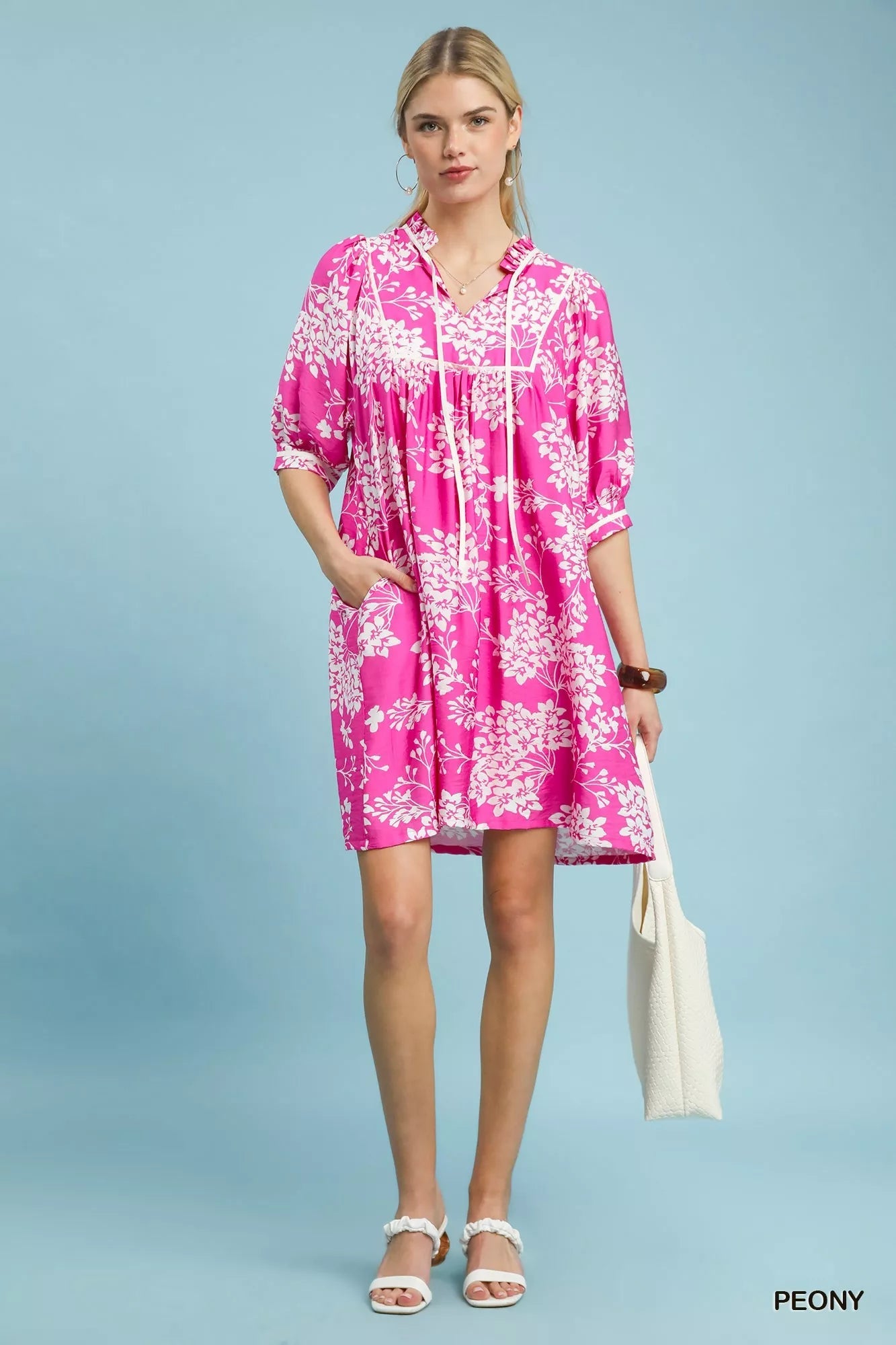 Umgee Floral Babydoll Dress with Pockets - Bitsy Gypsy Boutique